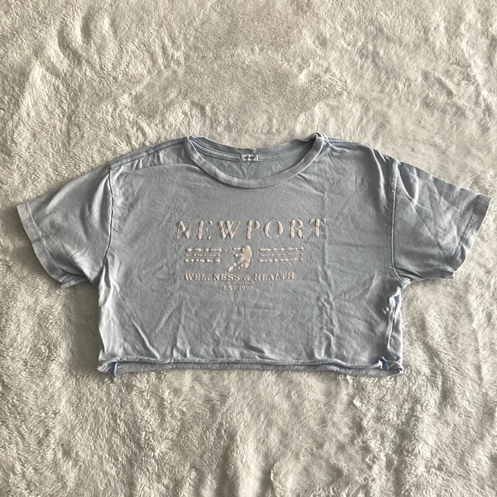 Newport Light Blue Crop Top